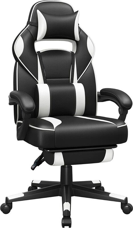 Mahmayi Songmics Black and White OBG73BW Advanced Gaming Chairs for Playstation, Office, Gaming Station, Home, Study Room