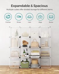 Mahmayi White LPC111W01 Stylish 6 Piece Plastic Cube Storage, For Living Room, Bed Room, Wardrobes, Kitchen (93x93x31cm)