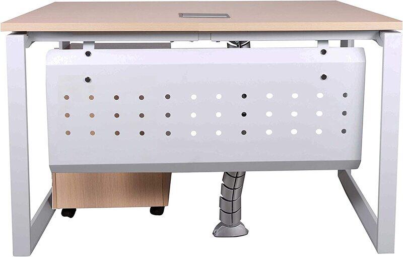 

Mahmayi Vorm 136-12 Modern Workstation Desk with 3 Drawer, Oak