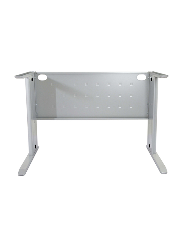 Mahmayi Stazion 1010 Frame and Leg Tough Metal Table Frame with Square Embossed Front Panel and Aluminium Built, White