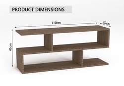 Mahmayi Truffle Davos Oak Modern TV Stand with Coffee Table for Laptop Computer/TV/PC/Printer, Multifunctional Systems (110x30x45cm)