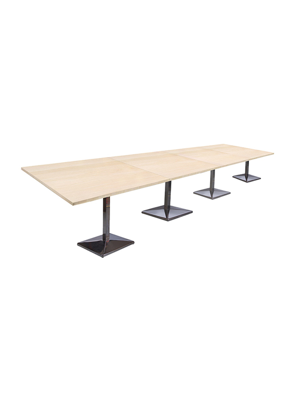 Mahmayi Ristoran 500PE-480 16 Seater Square Modular Pantry Table, Oak Beige