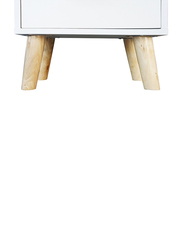 ماهاماي 303-2 طاولة جانبية مودرن متعددة الوظائف, قطعتين, ميلامين أبيض