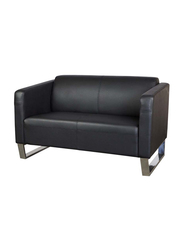 Mahmayi Casual Leather Sofa, Double Seater, Black