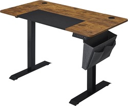 Mahmayi Brown and Black LSD015X01 Height-Adjustable Electric Standing Desk for Workstation, Office, Home, Living Room (120x60x120cm)