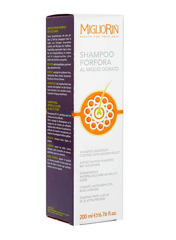 Migliorin Forfora Anti-Dandruff Shampoo with Golden Millet for All Hair Types, 200ml