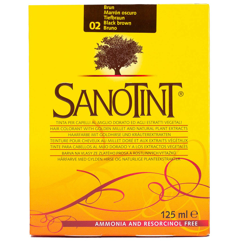 Sanotint Classic Hair Color Black Brown 02 - Natural Permanent Hair Dye, 125 ml