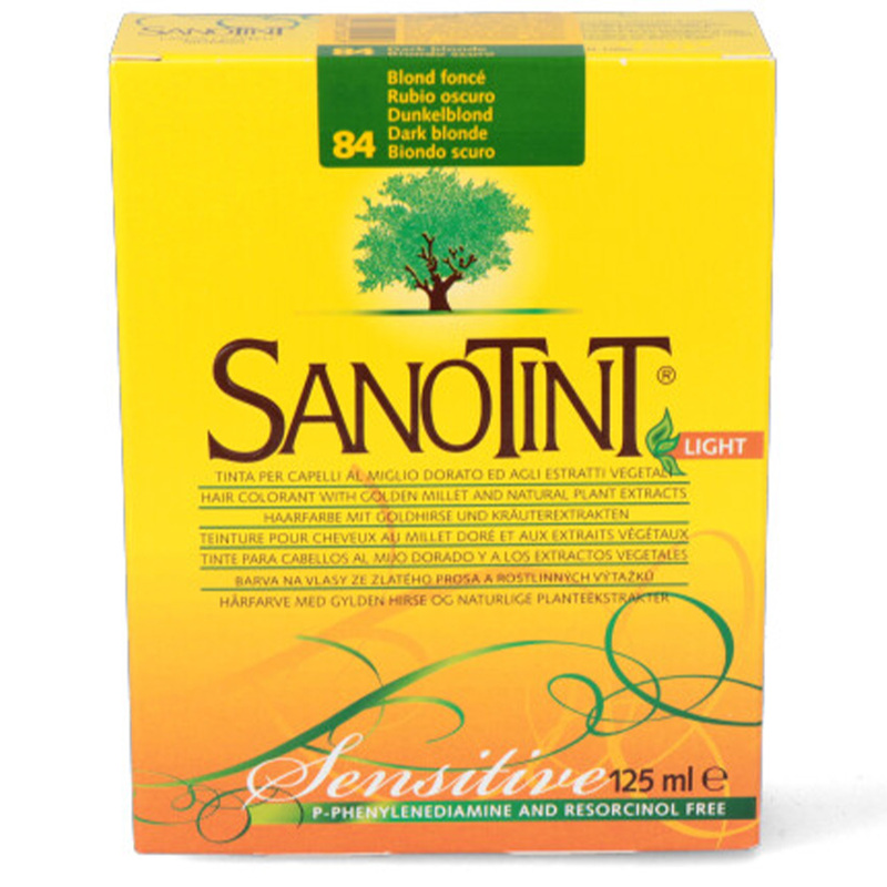 Sanotint Sensitive Hair Color Dark Blonde 84 - Natural Permanent Hair Dye, 125 ml