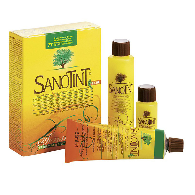 Sanotint Sensitive Hair Color Dark Golden Blonde 77 - Natural Permanent Hair Dye, 125 ml