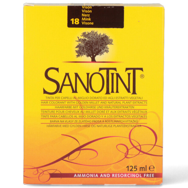 Sanotint Classic Hair Color Mink 18 - Natural Permanent Hair Dye, 125 ml