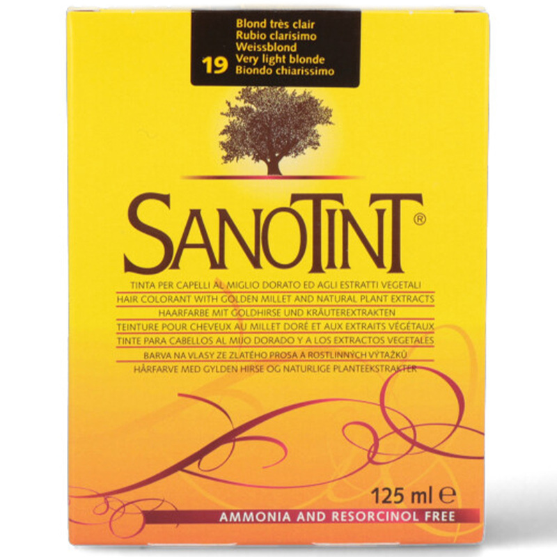 Sanotint Classic Hair Color Very Light Blonde 19 - Natural Permanent Hair Dye, 125 ml