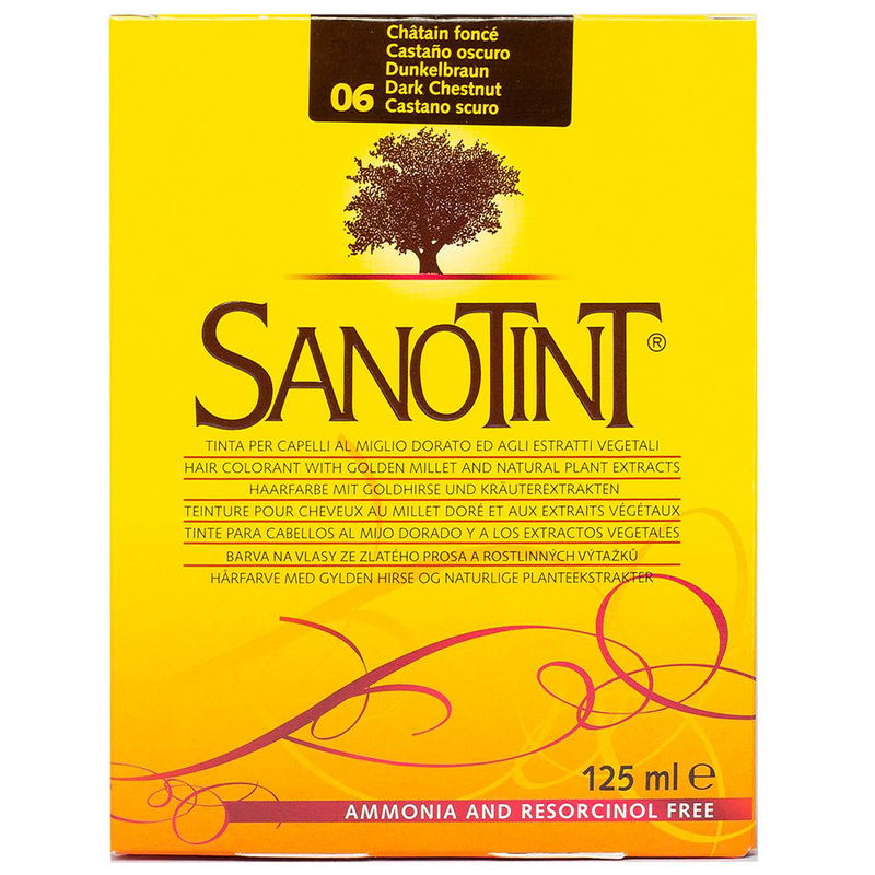 Sanotint Classic Hair Color Dark Chestnut 06 - Natural Permanent Hair Dye, 125 ml