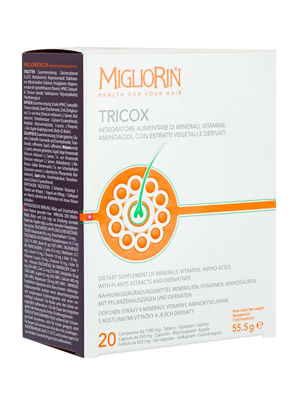 Migliorin Tricox Dietary Supplement, 55.5gm, 20 Capsules, 20 Tablets and 20 Gel Capsules