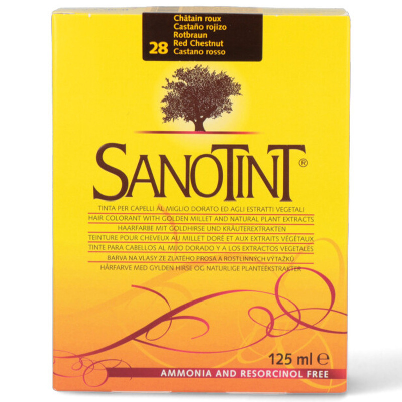 Sanotint Classic Hair Color Red Chestnut 28 - Natural Permanent Hair Dye, 125 ml