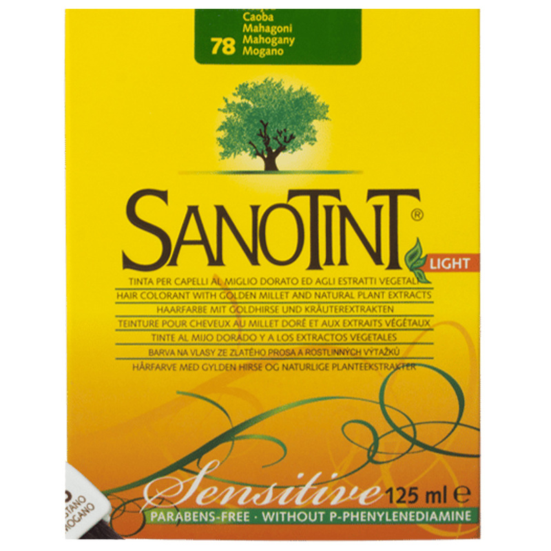 Sanotint Sensitive Hair Color Mahagony 78 - Natural Permanent Hair Dye, 125 ml