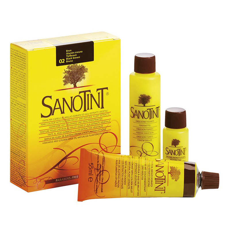 Sanotint Classic Hair Color Black Brown 02 - Natural Permanent Hair Dye, 125 ml