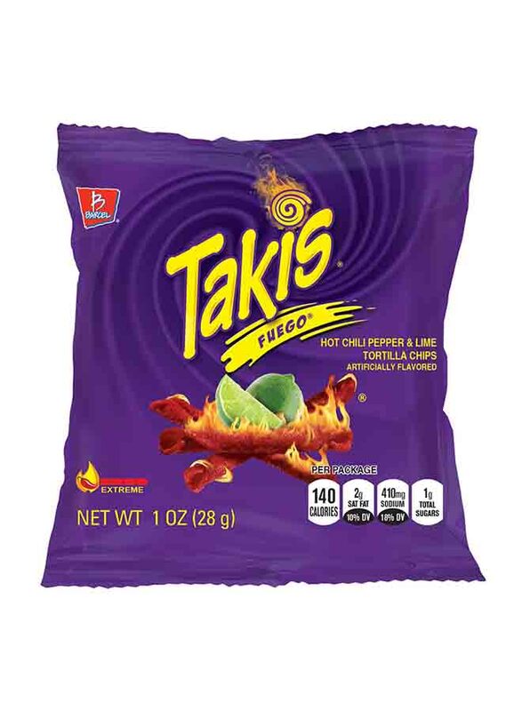 Barcel Takis Fuego Tortilla Chips, 16 x 1oz