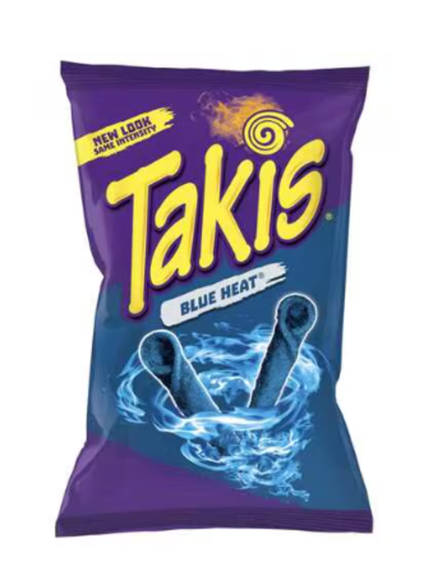 

Takis blue heat hot chili pepper tortilla chips 9.9oz pack of 14