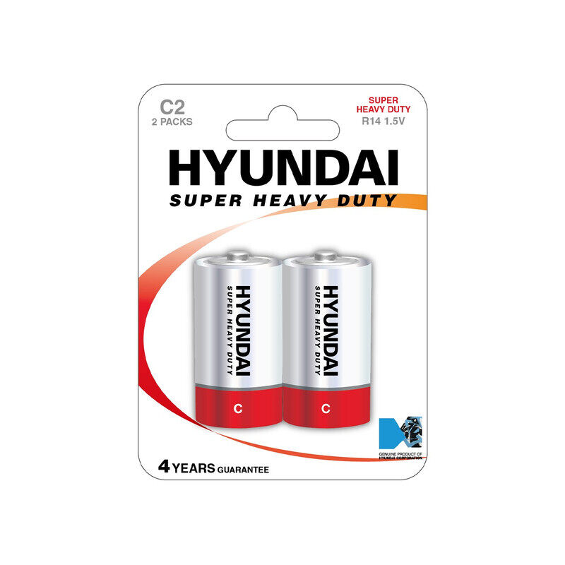 

Hyunday HYUNDAI Super Heavy Duty Zinc C Batteries, Pack of 2