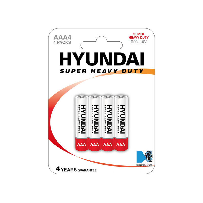 

Hyunday HYUNDAI Super Heavy Duty Zinc AAA Batteries, Pack of 4