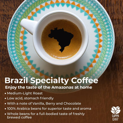 Cuppa East Brazil Speciality Coffee with 100% Arabica Beans, Medium-Light Roast, 500g