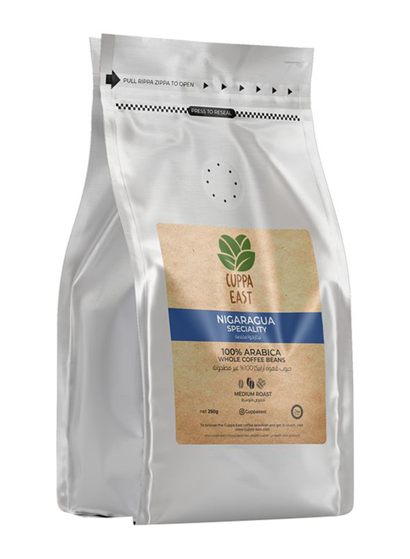 Cuppa East Nicaragua Specialty Coffee 100% Arabica Beans, Medium Roast, 250g