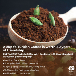 Cuppa East Turkish Coffee with Cardamom, 100% Arabica Finely Ground Coffee, 250g