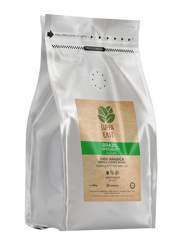 Cuppa East Brazil Speciality Coffee with 100% Arabica Beans, Medium-Light Roast, 500g