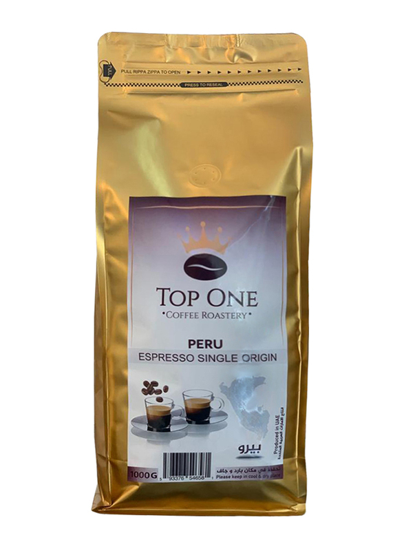Top One Specialty Espresso Single Origin Peru Coffee Beans, 1 Kg