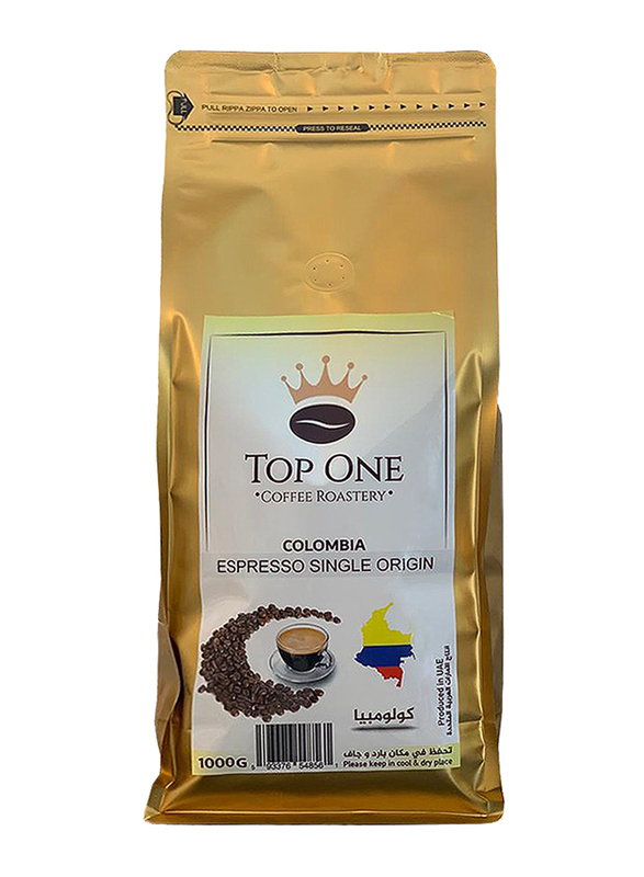 Top One Specialty Espresso Single Origin Colombia Coffee Beans, 1 Kg