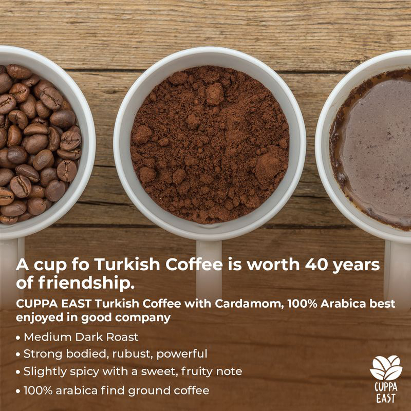 Cuppa East Turkish Coffee 100% Arabica Fine Ground Coffee, 500g