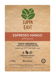 Cuppa East Top Class Whole Beans with 100% Arabica Espresso Coffee Blend, Medium Roast, 500g