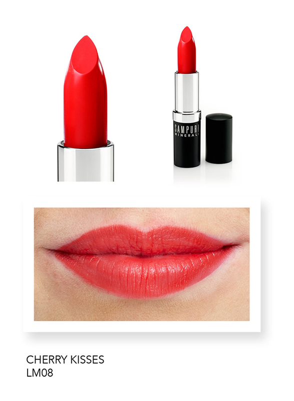 Sampure Minerals Matte Lipstick, 4gm, Cherry Kisses, Red