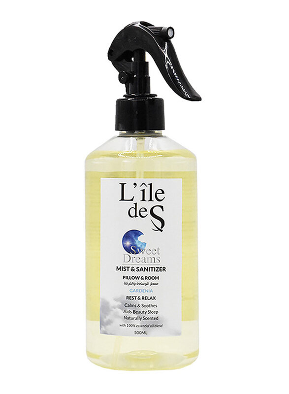 

L'ile De S Gardenia Sweet Dreams Room Mist and Sanitizer, 500ml, Yellow
