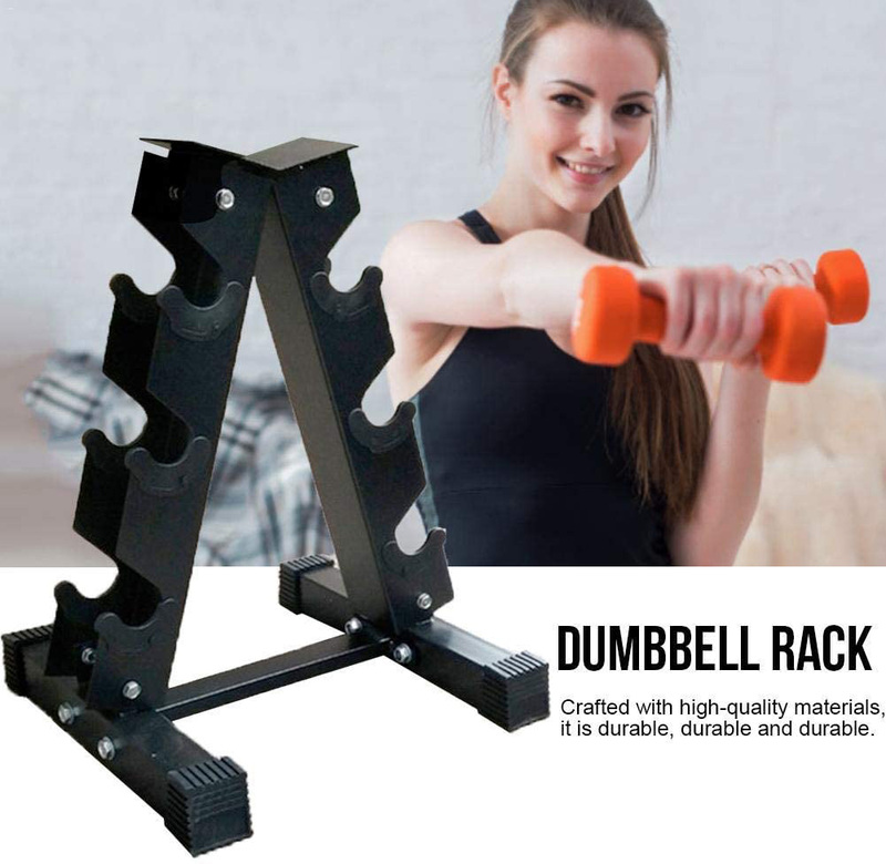  Durable Steel Dumbbell Weight Rack, Black