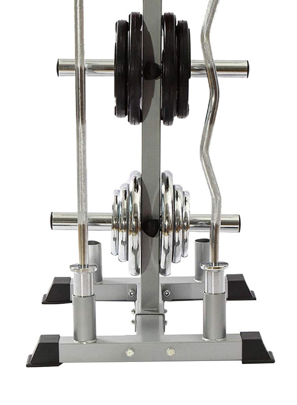 Barbell Large Hole Dumbbell Storage Rack, 65.5 x 62.5 x 110cm, Silver/Black