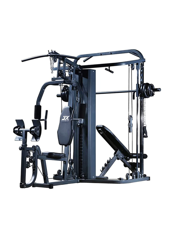 JX Fitness All-in-One Heavy Duty Multifunctional Smith Machine, Black