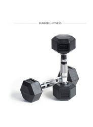 Miracle Fitness  Hex Dumbbell, 7.5KG, Black