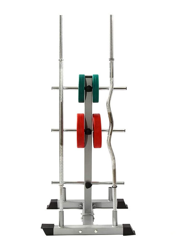 Barbell Large Hole Dumbbell Storage Rack, 65.5 x 62.5 x 110cm, Silver/Black