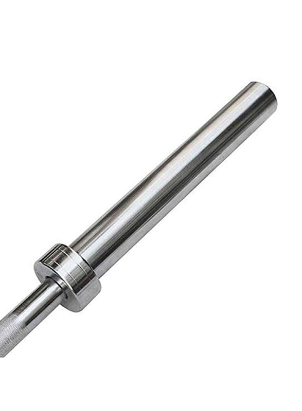 Miracle Fitness Olympic Barbell Bar with Collars, 47 inch, Silver