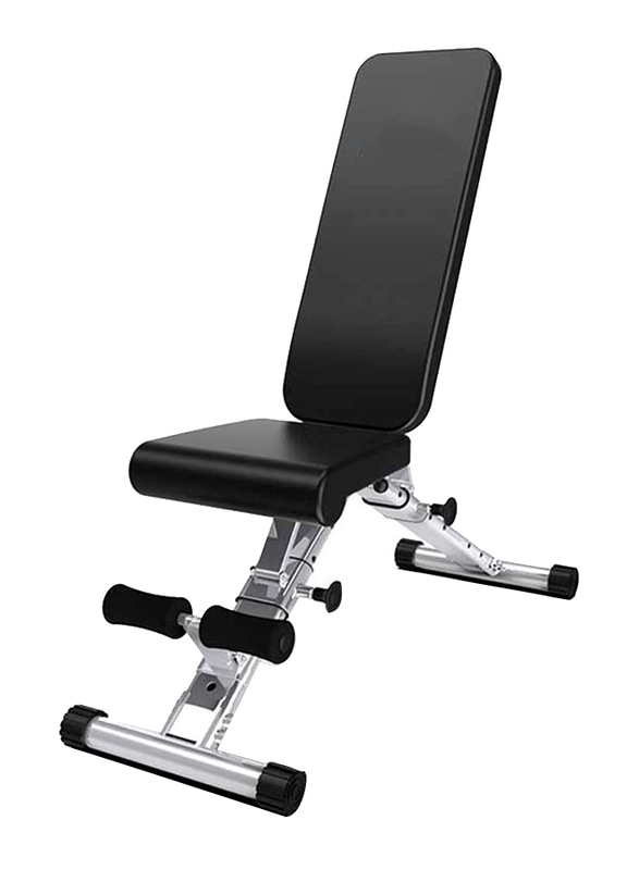 Adjustable Benches Fitness Chair Sports Bench, 125 x 45 x 48cm, Black/Silver
