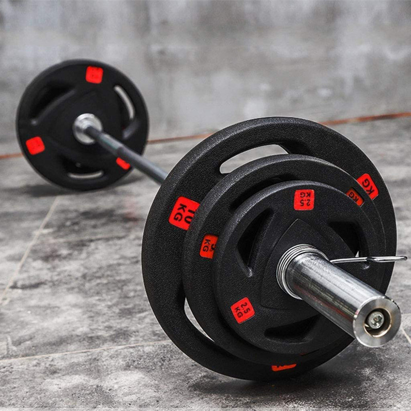 Miracle Fitness Weight Plates Set with 7ft Barbell, 155KG, Black