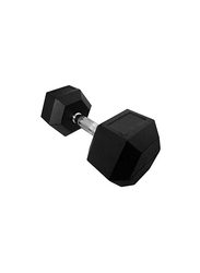 Miracle Fitness  Rubber Hex Dumbbells Set, 2 x 12.5KG, Silver/Black