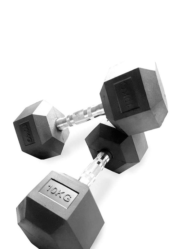 Miracle Fitness  Hex Dumbbells Set, 2 x 2.5KG, Black