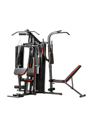 Miracle Fitness Multifunctional Home Gym 72kgs Weight Stacks with Leg Press, MF-1902, Black/Red