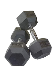 Miracle Fitness Hex Weight Dumbbells Set, 2 x 5KG, Black