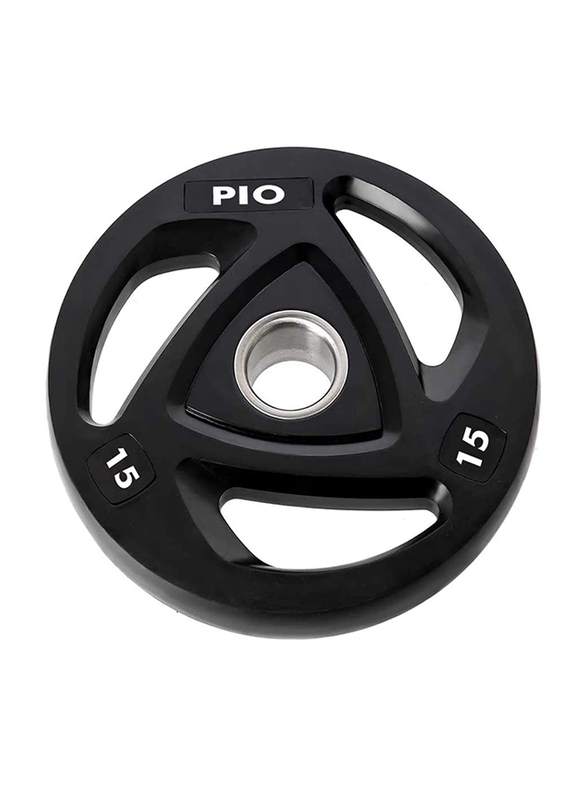 Prosportsae Tri-Grip Olympic Rubber Weight Plate, 15 KG, Black