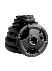 Prosportsae Tri-Grip Olympic Rubber Weight Plates, 5KG, Black