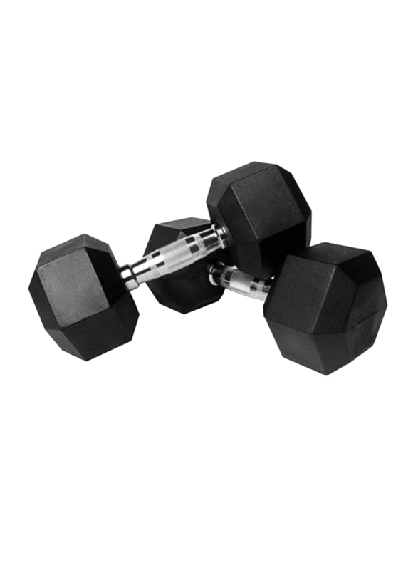 Miracle Fitness  Hex Dumbbell Set, 2 x 7.5KG, Black