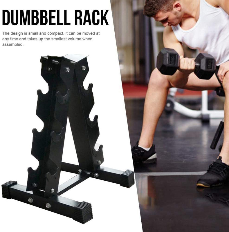 XIAOWEI Durable Steel Dumbbell Weight Rack, Black